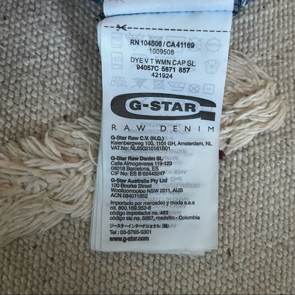 G-STAR BLUE DYE  V-NECK TEE - XS - Picture 10 of 15